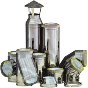 Комплект сэндвич-дымохода 6м ⌀ 300х400 мм через крышу, со смещением, для верхнего подключения (430/05/300)